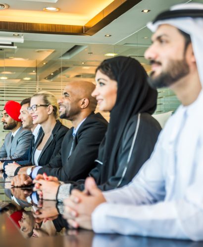 Multicultural business people meeting and talking about business - Multiracial business team meeting